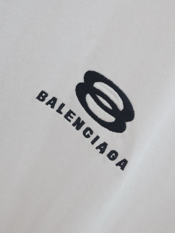Balenciaga Embroidered Logo Short Sleeve T-Shirt