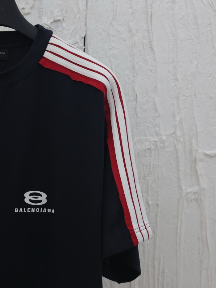 Balenciaga Embroidered Logo Short Sleeve T-Shirt