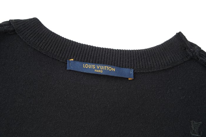 Louis Vuitton Jacquard Embroidered Knitted Short-Sleeved T-shirt