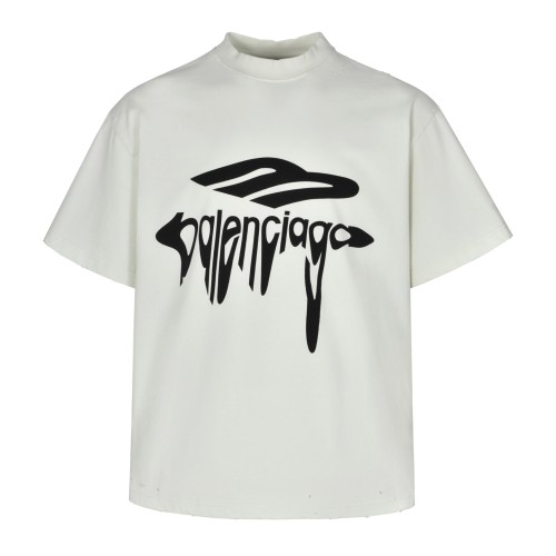Balenciaga Melted Logo Print Short Sleeve T-Shirt