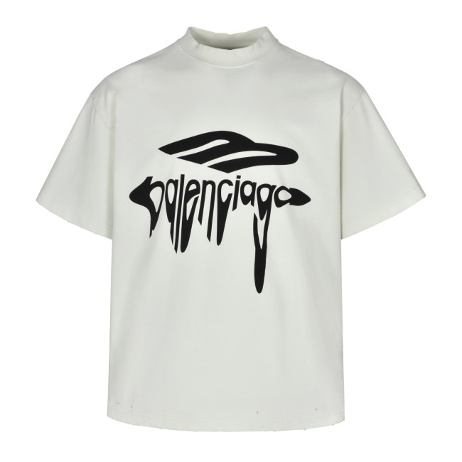 Balenciaga Melted Logo Print Short Sleeve T-Shirt