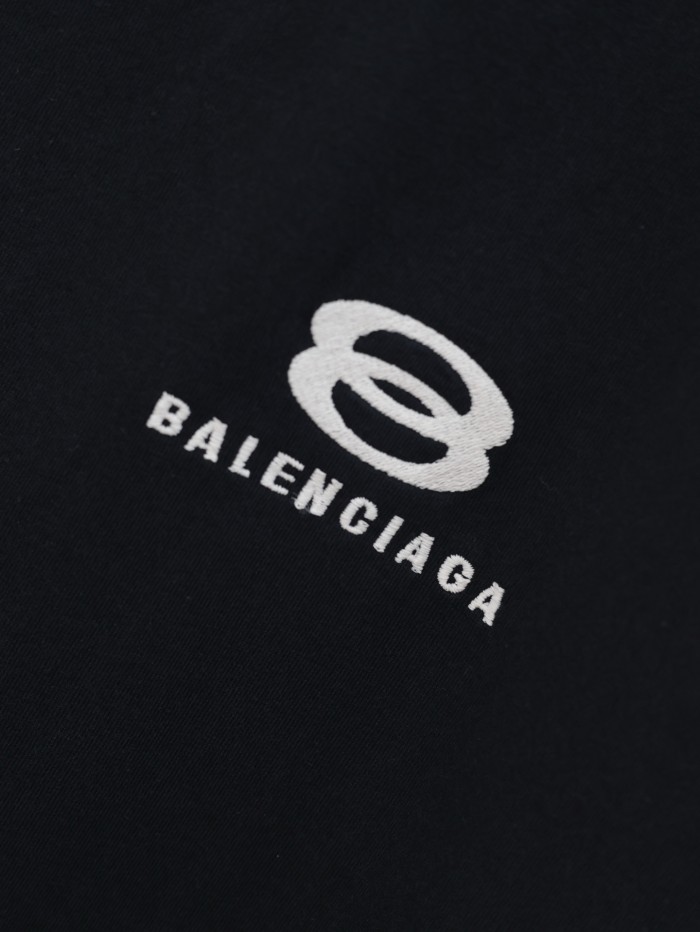 Balenciaga Embroidered Logo Short Sleeve T-Shirt