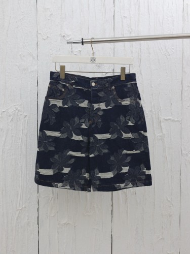 Gucci Jacquard Washed Denim Shorts