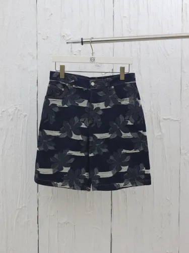 Gucci Jacquard Washed Denim Shorts