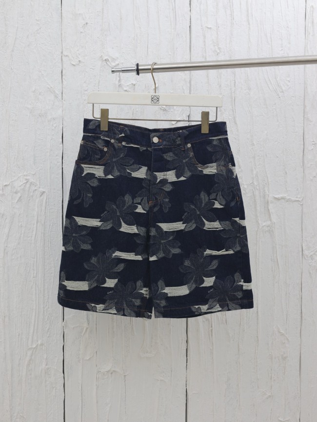 Gucci Jacquard Washed Denim Shorts