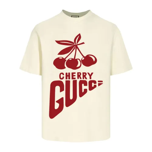 Gucci Cream Beverly Hills Cherry Print Cotton T-Shirt
