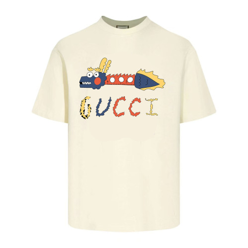 Gucci Dragon Logo Print Cotton T-shirt
