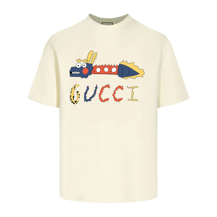 Gucci Dragon Logo Print Cotton T-shirt