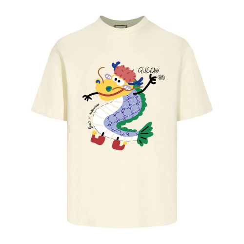 Gucci Cartoon Dragon Print Cotton T-shirt