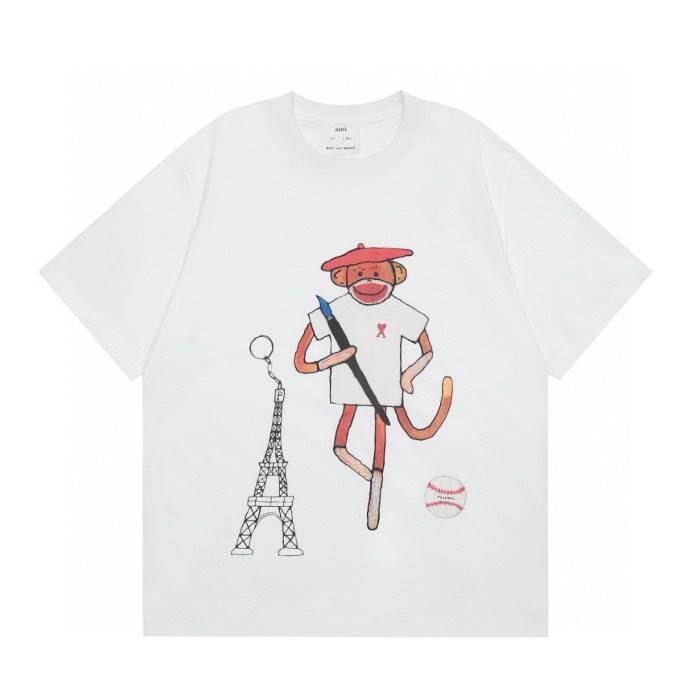 AMI PARIS x Nova Limited Edition Monkey Print Short Sleeve T-Shirt