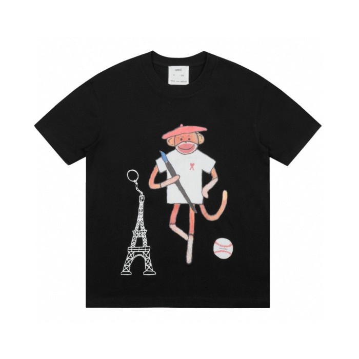 AMI PARIS x Nova Limited Edition Monkey Print Short Sleeve T-Shirt