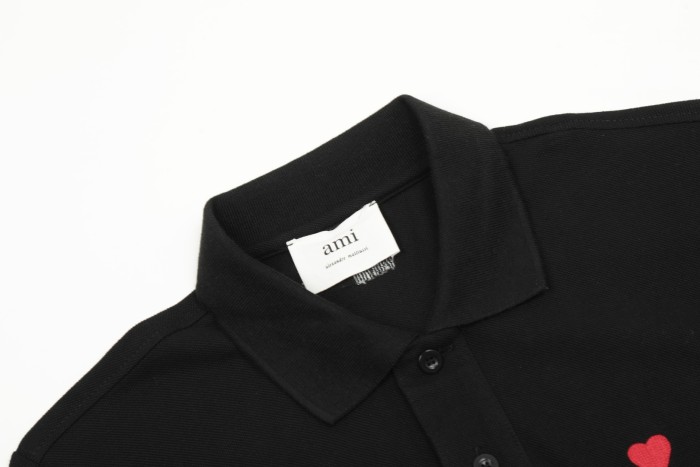 AMI Paris Organic Cotton Ami de Coeur Polo Shirt