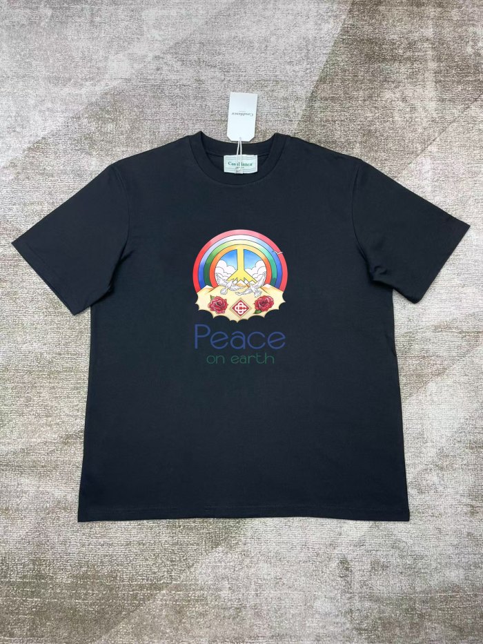 CASABLANCA Peace On Earth Cropped T-Shirt