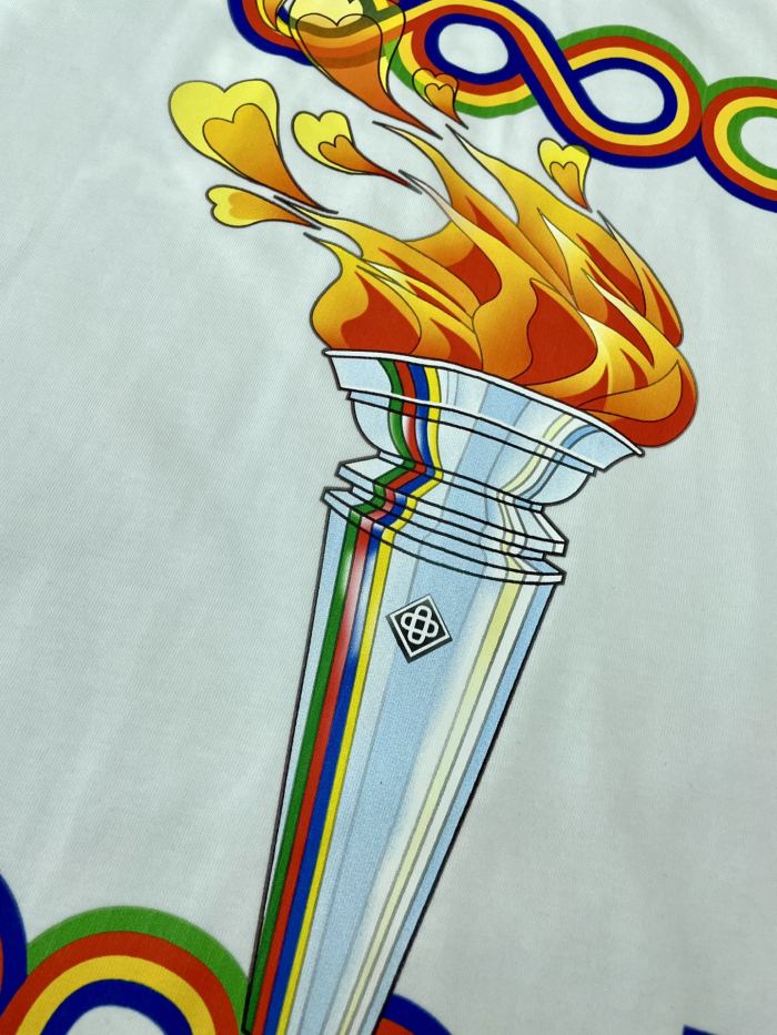 Casablanca White 'La Flamme Du Sport' T-Shirt