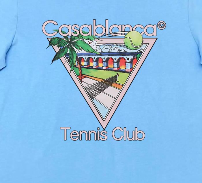 Casablanca Tennis Club Icon Screen Printed T-Shirt