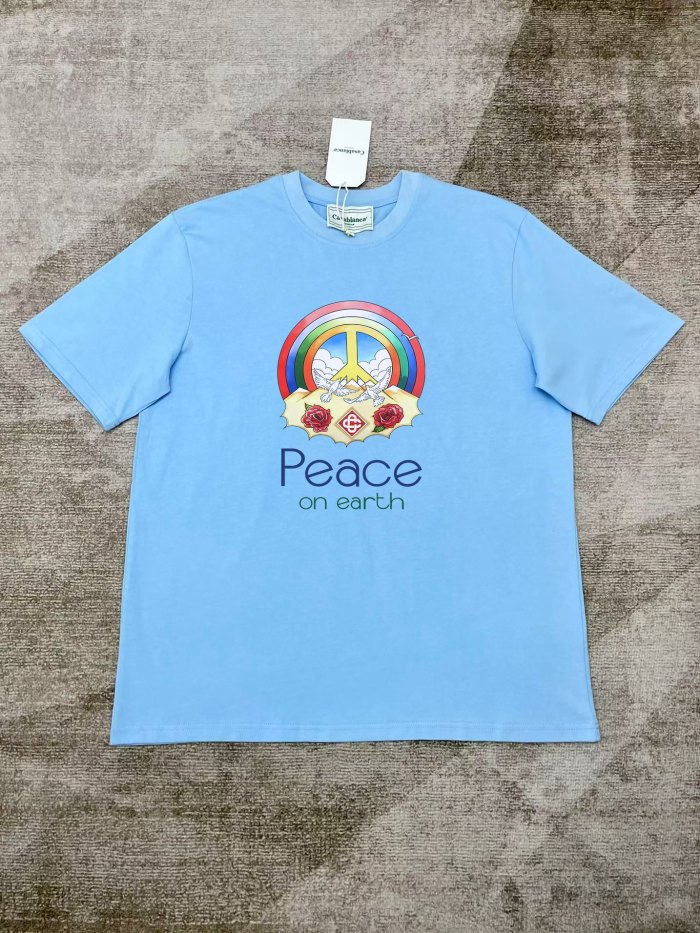 CASABLANCA Peace On Earth Cropped T-Shirt