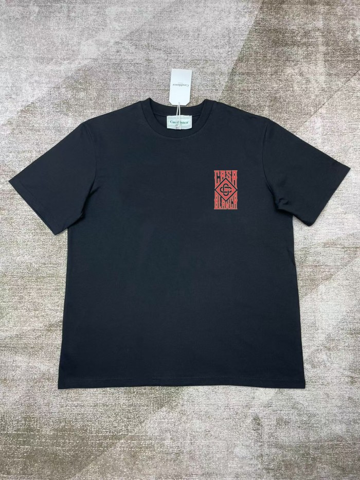 Casablanca Gothic Stacked Logo Screen-Printed T-Shirt