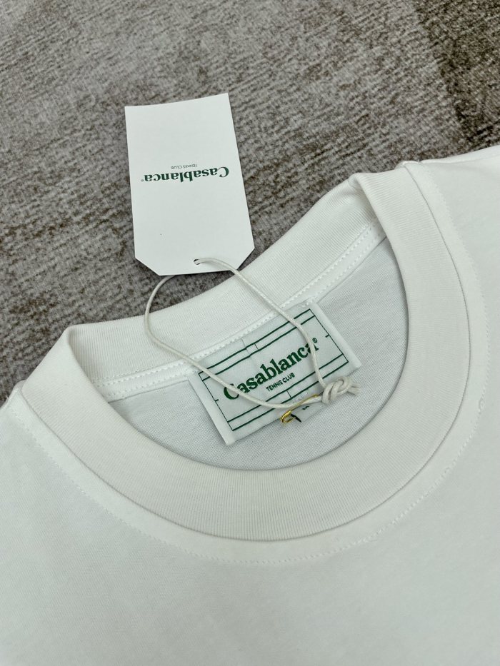 CASABLANCA Men's Crewneck Flag Print Logo Tee