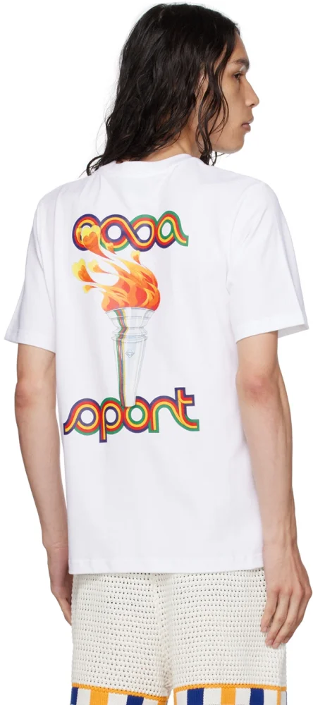 Casablanca White 'La Flamme Du Sport' T-Shirt