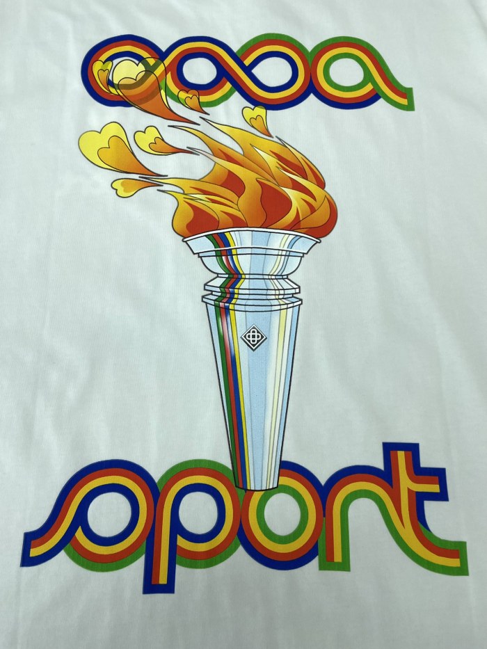 Casablanca White 'La Flamme Du Sport' T-Shirt