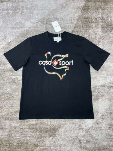 CASABLANCA Men's Crewneck Flag Print Logo Tee