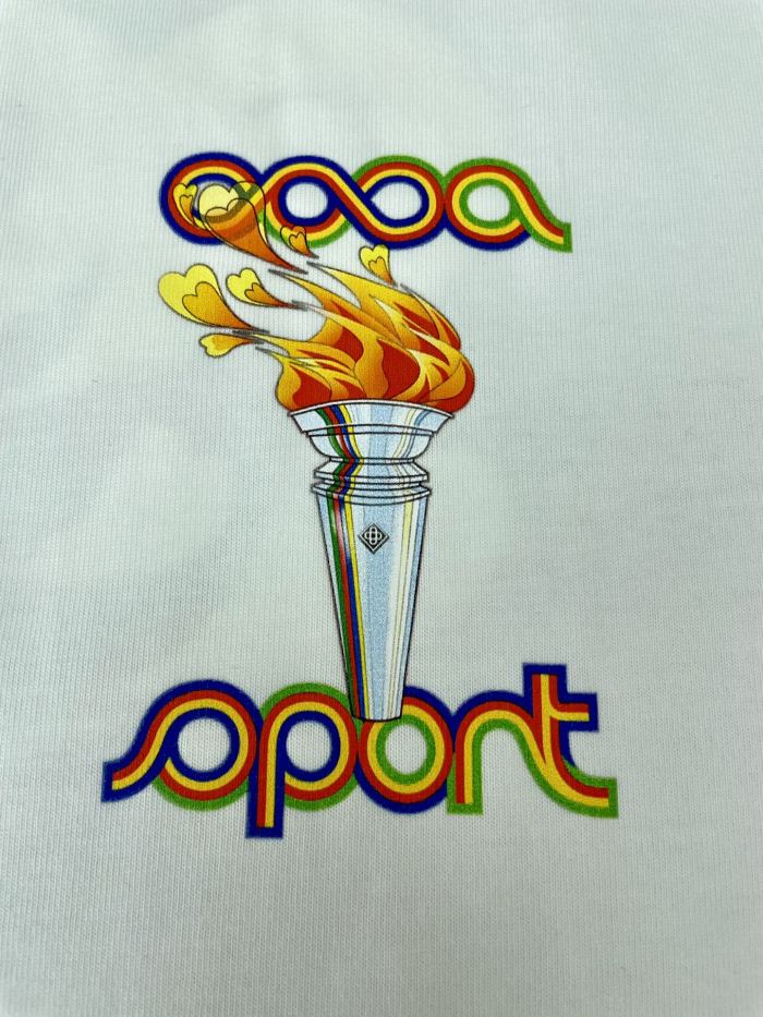 Casablanca White 'La Flamme Du Sport' T-Shirt