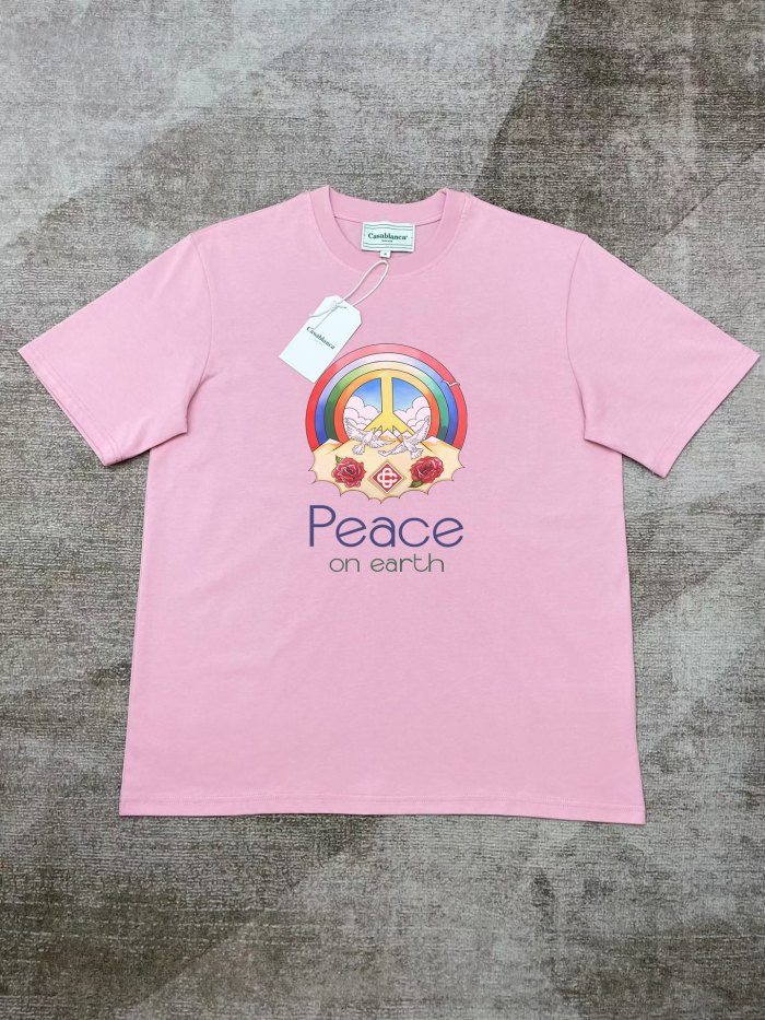 CASABLANCA Peace On Earth Cropped T-Shirt