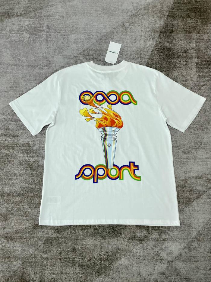 Casablanca White 'La Flamme Du Sport' T-Shirt