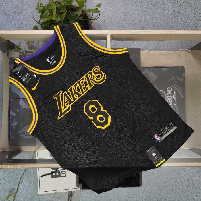 NBA Nike Los Angeles Lakers Kobe Black Mamba Memorial Edition Embroidered No. 8 No. 24 Jersey Basketball Jersey