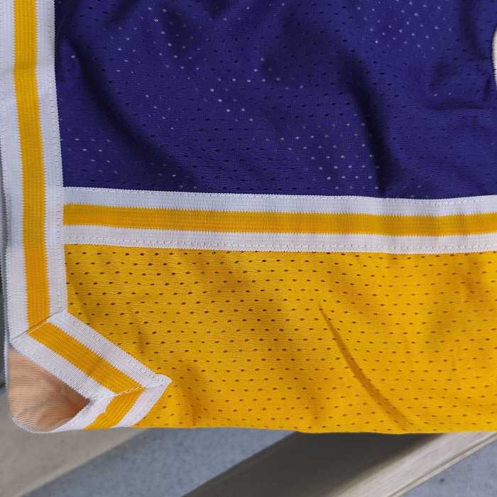 NBA Nick Mitchell & Ness Just Don co-branded Los Angeles Lakers embroidered letter logo quick-drying basketball shorts