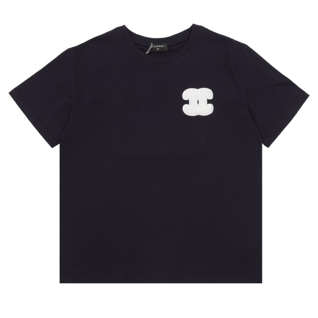 Chanel Cc Flocked Logo Short-Sleeved T-Shirt