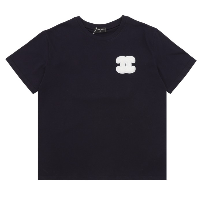 Chanel Cc Flocked Logo Short-Sleeved T-Shirt