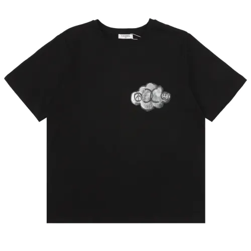 Chanel Hand-painted Graffiti Cotton Short Sleeve T-shirt