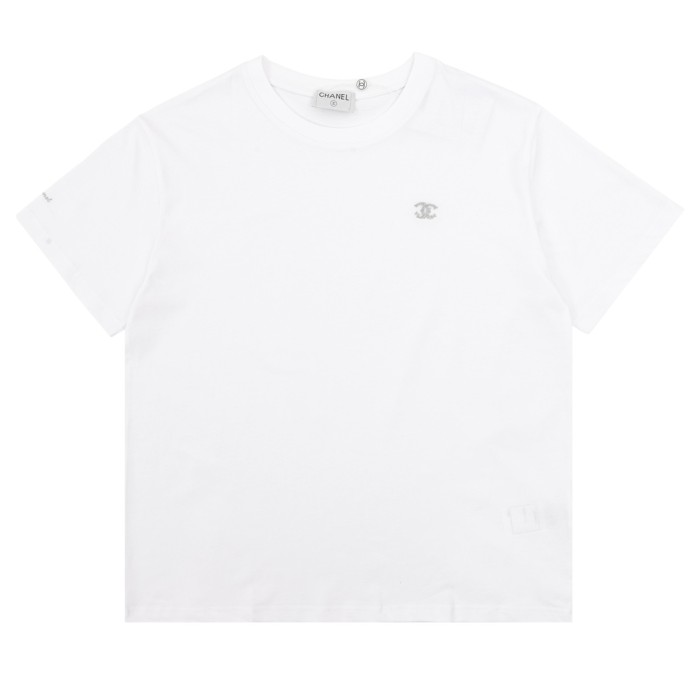 Chanel Embroidered Cotton Short Sleeve T-Shirt