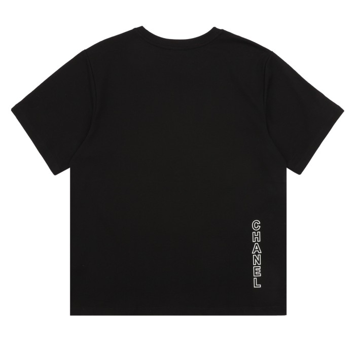 CHANEL LOGO COTTON SHORT SLEEVE T-SHIRT