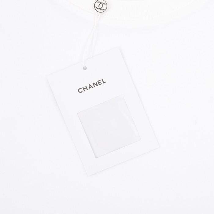 Chanel Embroidered Cotton Short Sleeve T-Shirt