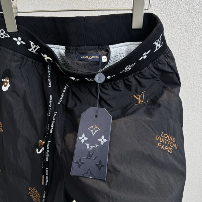 Louis Vuitton Logo Beach Drawstring Shorts With Inner Mesh