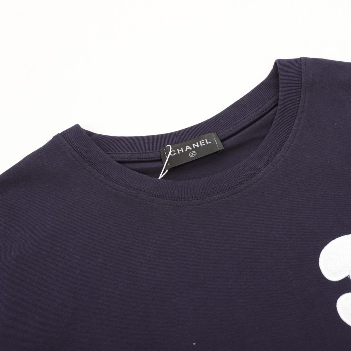 Chanel Cc Flocked Logo Short-Sleeved T-Shirt