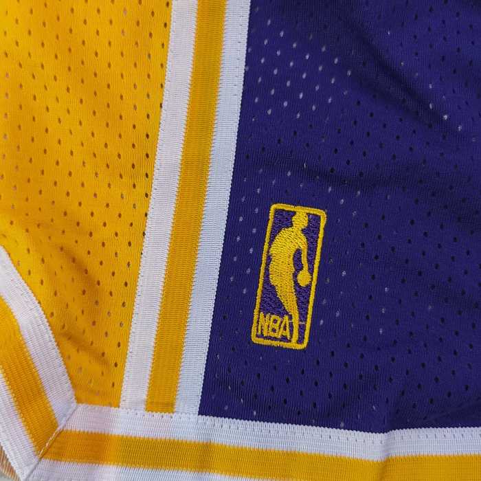 NBA Nick Mitchell & Ness Just Don co-branded Los Angeles Lakers embroidered letter logo quick-drying basketball shorts