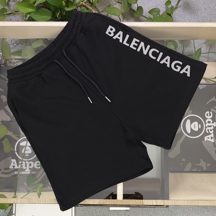 Balenciaga Reflective Logo Print Shorts