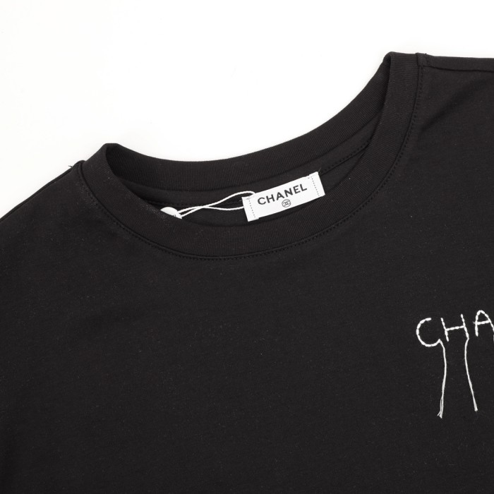 CHANEL LOGO COTTON SHORT SLEEVE T-SHIRT