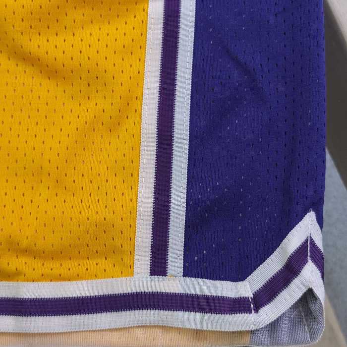 NBA Nick Mitchell & Ness Just Don co-branded Los Angeles Lakers embroidered letter logo quick-drying basketball shorts