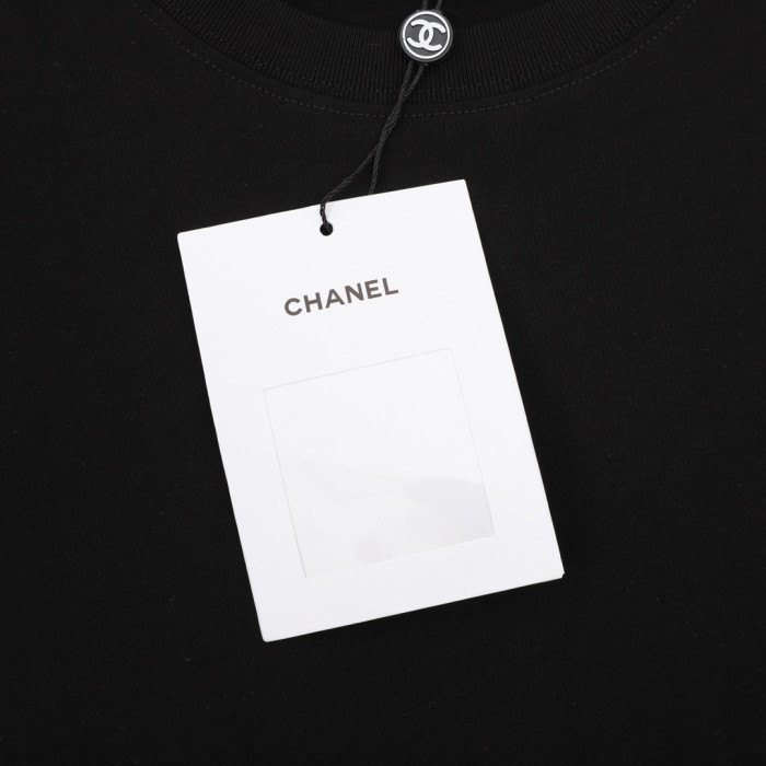 Chanel Embroidered Cotton Short Sleeve T-Shirt