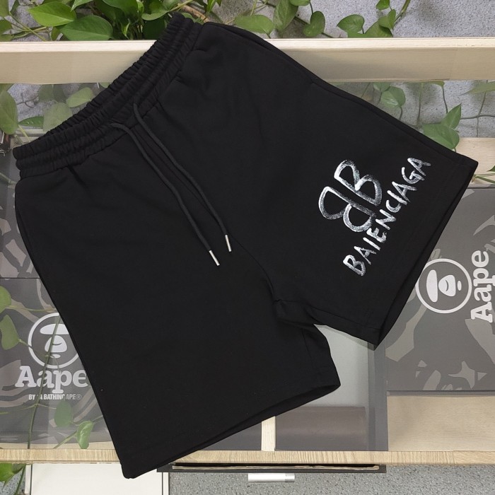 Balenciaga Graffiti Bb Logo Shorts