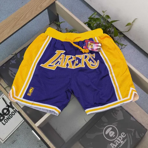 NBA Nick Mitchell & Ness Just Don co-branded Los Angeles Lakers embroidered letter logo quick-drying basketball shorts
