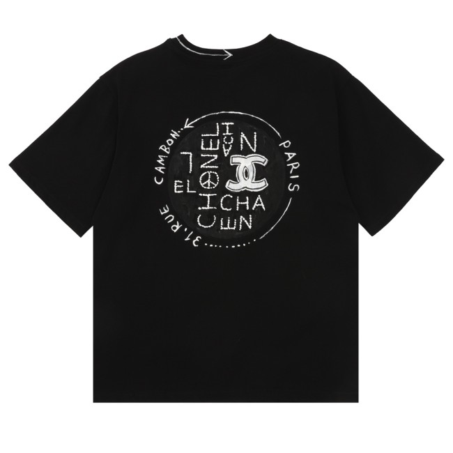 Chanel Graffiti Logo Short Sleeve T-Shirt