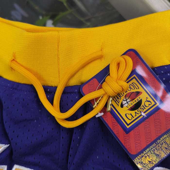 NBA Nick Mitchell & Ness Just Don co-branded Los Angeles Lakers embroidered letter logo quick-drying basketball shorts