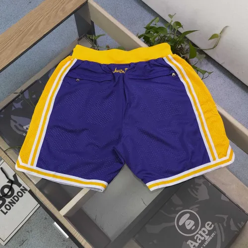 NBA Nick Mitchell & Ness Just Don co-branded Los Angeles Lakers embroidered letter logo quick-drying basketball shorts