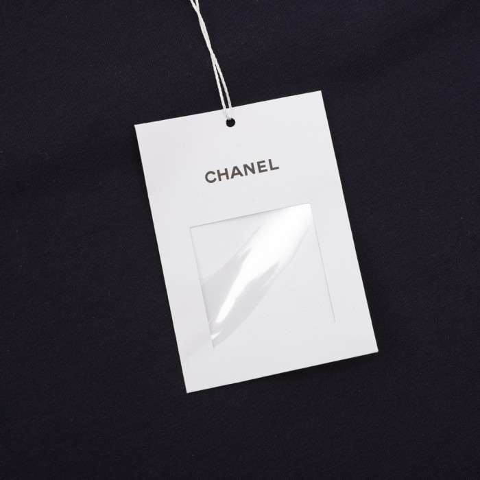 Chanel Cc Flocked Logo Short-Sleeved T-Shirt