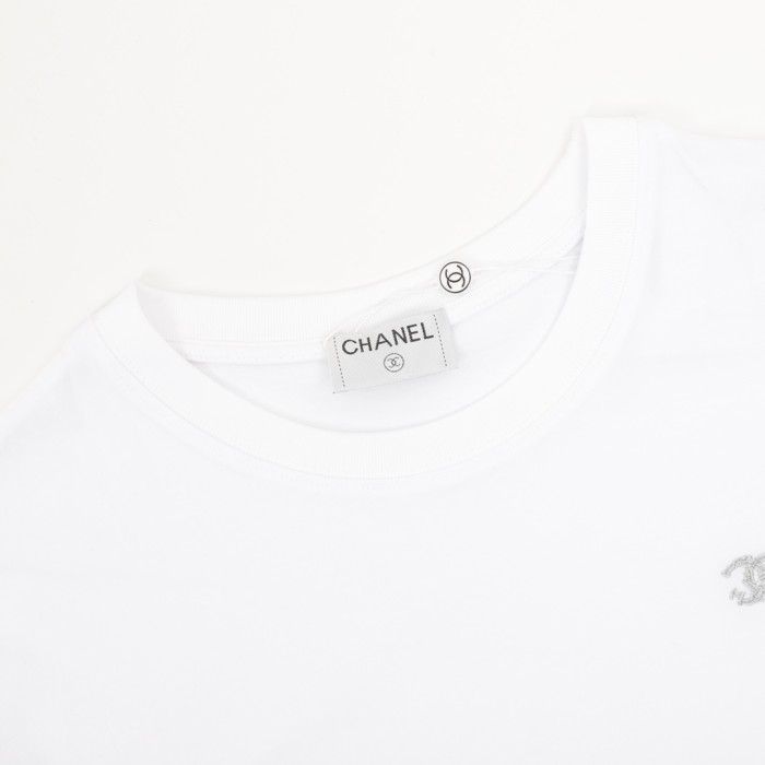 Chanel Embroidered Cotton Short Sleeve T-Shirt